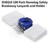 Horizontal ID Badge Holder with Breakaway Lanyards Clear Plastic Name