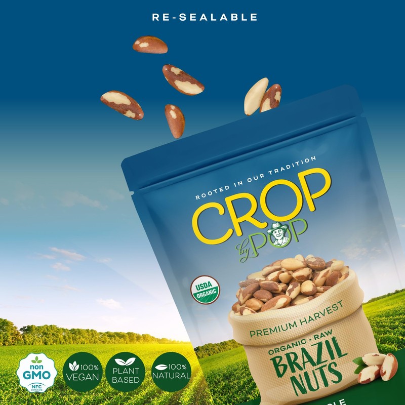CROP BY POP - Organic Raw Brazil Nuts (16 Oz