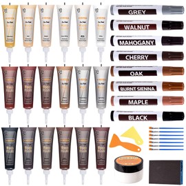 Wood Floor Scratch Repair Kit - 40 Sets - Furniture Repair Kit Wood Markers, Hardwood Repair Kit Wood Filler for Scratches Stains Holes - Touch Up Any Wood, Laminate, Cabinet, Door, Table
