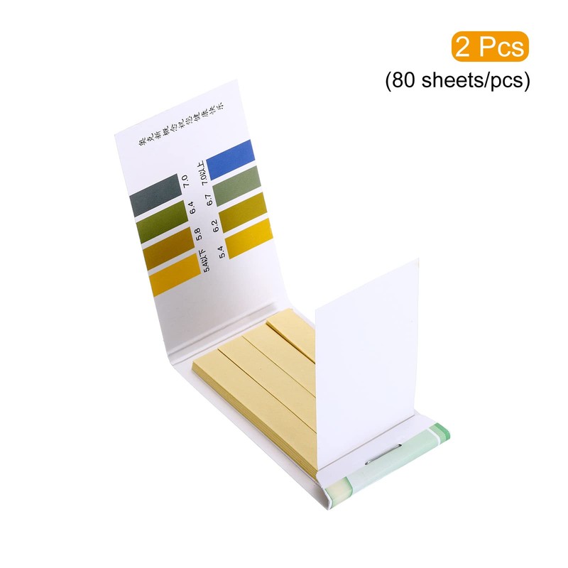 PATIKIL 2pcs PH Test Strips 5.4-7.0, 80 Indicator Papers, Litmus