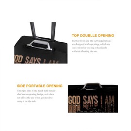 Hepmant Travel Suitcase Protector African American Woman Elastic Protective Washable Luggage Cover With Concealed Zipper Suitable For 18-32 Inch 【M (for 22-24 inch luggage)】
