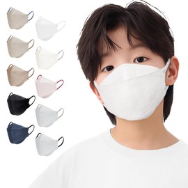 Brodio Children's Mask [Ages 3-10], Small 3D Mask, Non-Woven Fabric, Individually Wrapped, Bicolor, 32 Pieces, Diamond Shape, 3D Mask, Skin-Friendly, Easy to Breathe, Ear Friendly, Breathable, Droplet