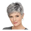 Jf Pelucas For Mujer Corto Pelo Gris Cabello Natural