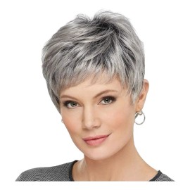 Jf Pelucas For Mujer Corto Pelo Gris Cabello Natural