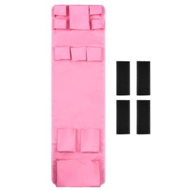 Mini Fridge Organizer Caddy, Over Fridge Storage Hanging Organizer Extended Fridge Organizers and Storage Shelf with 11 Pockets for Dorm and Office(Pink)