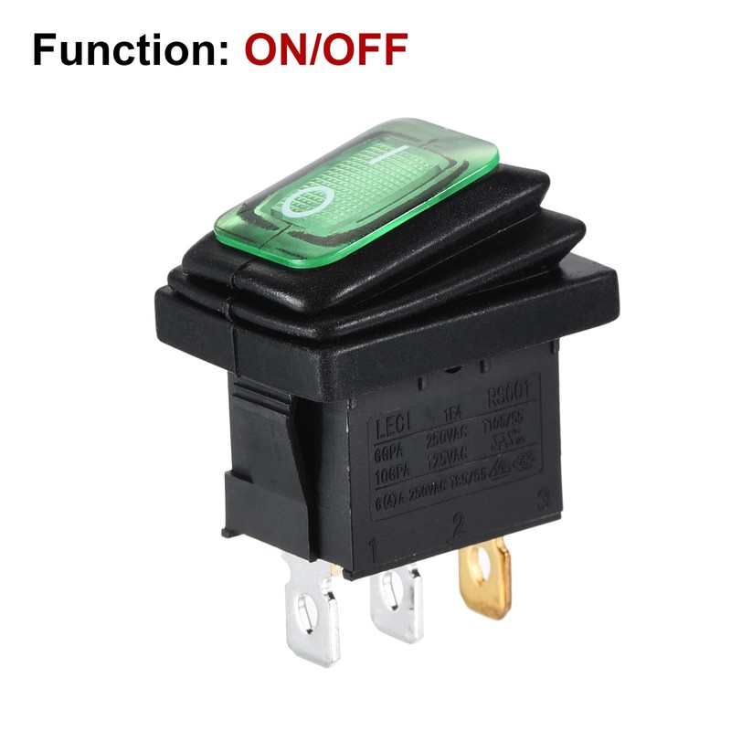 sourcing map Waterproof Appliance Switch, AC 250V 6A ON/Off Inline