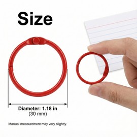 100PCS Colorful Metal Binder Rings, 1.18 Inch (30mm) Book Rings for Loose Leaf, Index Cards & Flashcards, Keyring-Style Office Rings for School, Office & Home Organization, Assorted Colors