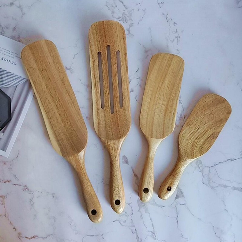 Natural Teak Wood Cookware Set Kitchen Cooking Tools Multifunctional Durable
