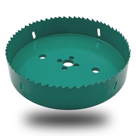 Qjaiune 6 3/8 Inch / 162mm Hole Saw with Arbor, 6.375 Inch Hole Saw HSS Bi-Metal Hole Cutter Smoothly Cutting in Cornhole Boards, Plastic, Wood, Fiberboard, Drywall