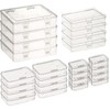 Duscdesp Pack of 24 Rectangular Plastic Boxes with Lids in