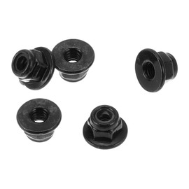 HOPESPANNER 5 Pcs M3 Car Flange Nuts Black Zinc,Nylon Rubber Ring Flat Hex Lock Flange Nuts Non-Slip Lock Flange Black Rubber Ring for Car Motorcycle
