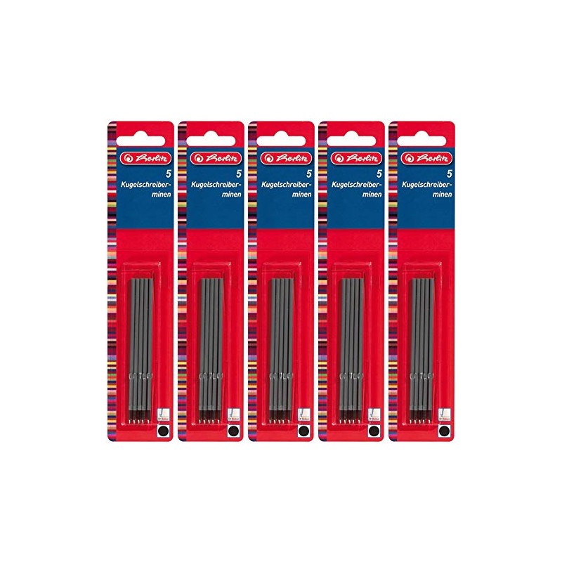 Herlitz Ballpoint Pen Refill X-20, Pack of 5 on Blister