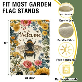 Welcome Spring Summer Bumble Bee Large Decorative House Flag