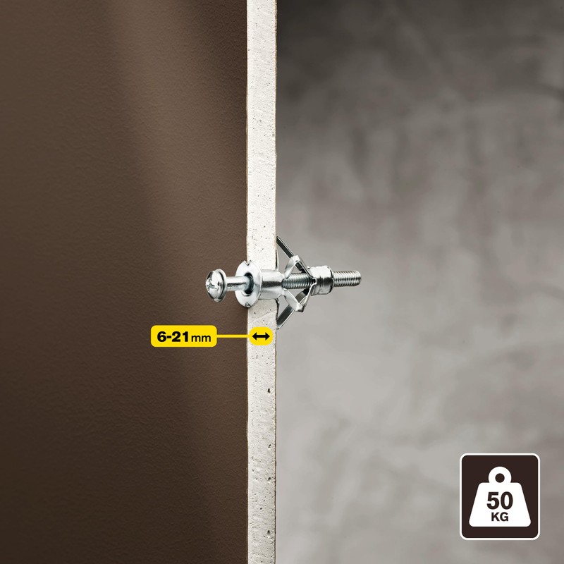 Rapid Cavity Dowel Metal with M6 Screw for Plasterboard 6-21