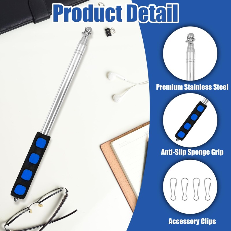 8.2ft Telescopic Handheld Flagpole, Stainless Steel Extendable Flag Stick, Lightweight