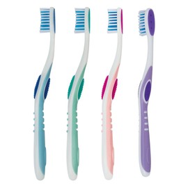 smartsmile Adult Toothbrushes with Tongue Cleaner 72 pcs Individually Wrapped Assorted Colors Soft Bristles Dentist Patient Donation Bulk