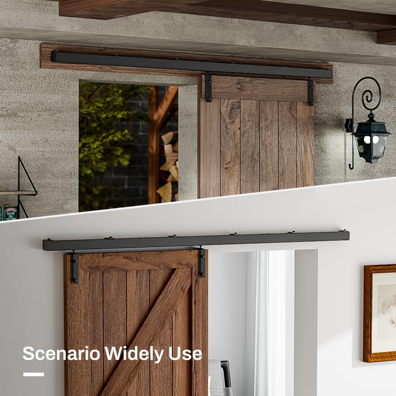 72"/6FT Box Rail Hardware Heavy Duty Sliding Barn Door Track,