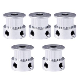 Saipor Pack of 5 GT2 Toothed Pulley 20 Teeth Bore 5 mm Aluminium GT2 Pulley 3D Printer Parts for 3D Printer Reprap 6 mm Wide Timing Belt