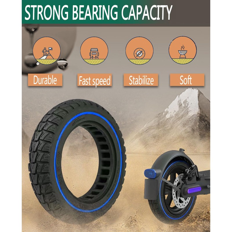 GLDYTIMES 10 Inches Solid Tire, 10X2/54-152 Electric Scooter Wheels, 10x2.125