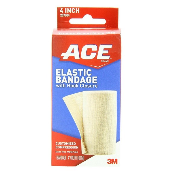 ACE 4 “ WIDTH ELASTIC BANDAGE WITH CLIPS-MODEL #207604-BEIGE