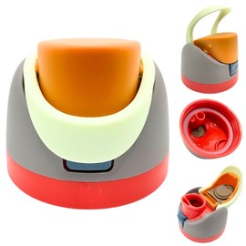 Giasy_Fortune Replacement Cap for Owala Freesip, One Button Water Bottle Top Lid Compatible with Owala Cup 16oz 24oz 32oz 40oz, BPA-Free No Leakage Replacement Accessory for Owala Freesip, Gray&Red