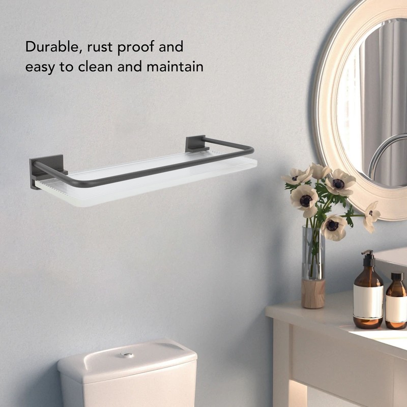 30cm Bathroom Wall Mounted Shelf Space Aluminum Acrylic Towel Rack