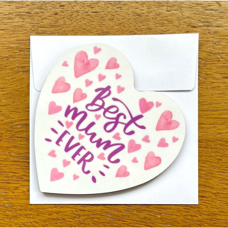 Best Mum Ever Heart-shaped Novelty Coaster - Feel Good Message