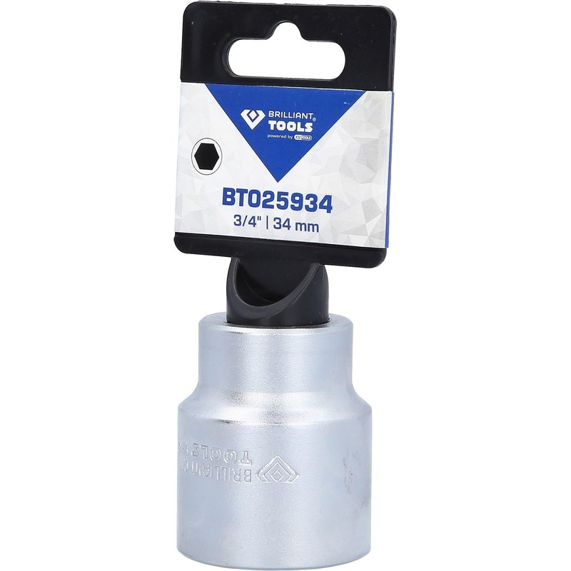 BRILLIANT TOOLS 3/4" 12 Point Socket 34mm [Powered by KS