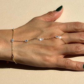 YANCHUN Hand Chain Bracelet Gifts Ring Bracelet Dainty Finger Ring Slave Bracelet Zircon Jewelry Women Summer Accessories