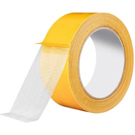 GHAMYEE Double Sided Fabric Tape Heavy Duty Mounting Tape, 1Inch x 66FT Double Stick Carpet Tape Multifunctional Double Sided Tape Two Sided Tape Rug Tape Clear Fabric Tape for Clothes Carpet Arts