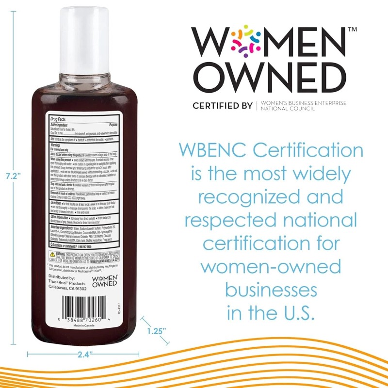 TRUE+REAL Therapeutic T+plus Tar Gel Dandruff ShampooCoal Tar 1.0% Max