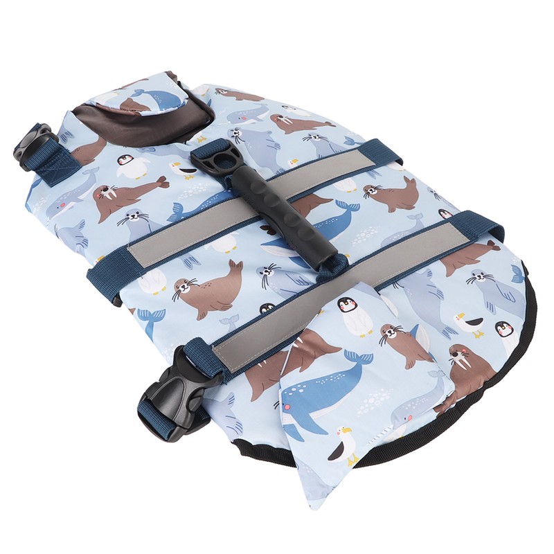 Dog Life Vest Reflective Adjustable Pet Floatation Life Jacket with