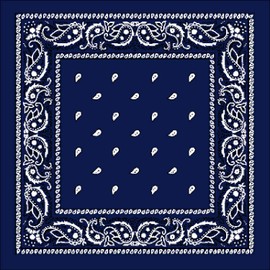 WedDecor Navy Blue Bandana For Men Women Cotton Unisex Paisley Head Scarf Wide Headband Fashion Accessory for Riding, Motorcycling, Hiking, Fishing, Outdoor Activities, 54cm