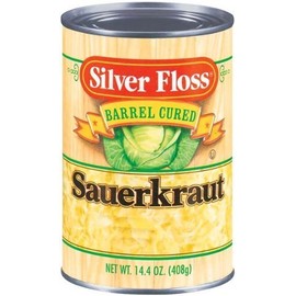 Silver Floss Barrel Cured Sauerkraut 14.4oz Can (Pack of 6) (Choose Flavor Below) (Original)