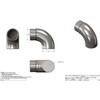 Stainless Steel Round Wall Return End Connects 2" OD Tube/Pipe