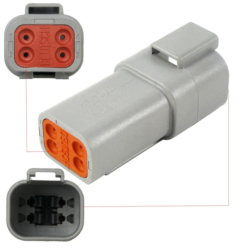 Deutsch 4-Pin Connector Kit with Housing, Pins & Seals Crimp