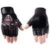 WHITE FANG Men's NT100 (02: Red) Leather Gloves Fingerless Bicycle