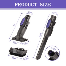 Vacuum Crevice Tool Brush Replacement Parts Compatible with Shark Pet Cordless Stick IX141 IZ462H IZ483H IZ363HT IZ361H IZ163H IZ362H Removable two-in-one Tool Brush Attachments for D-Shaped Vacuum
