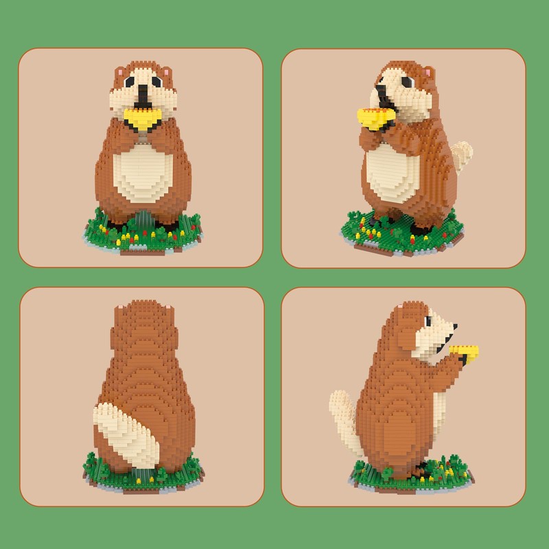 Larcele Micro Marmot Building Blocks Set, DIY Mini Building Toy