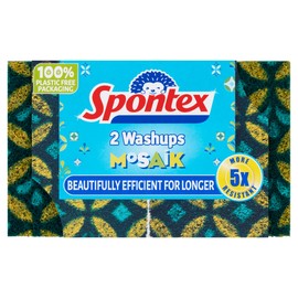 Spontex Washups Mosaik Sponge Scourers 2pk