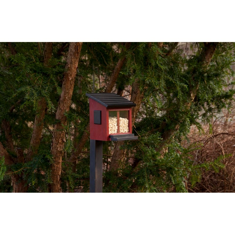 Wildlife Garden WG313 Squirrel Feeder Red Wooden Feeder