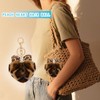 Sdopbinbin Leopard Bow Keychain for Purse Bag Charm Accessories Brown