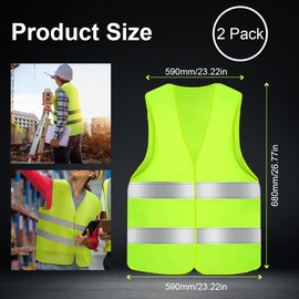 Ruayia Safety Vests Car 2 Pieces Valid Europe Reflective Safety Vest Breakdown Vest Safety Vest 2 Pieces Green