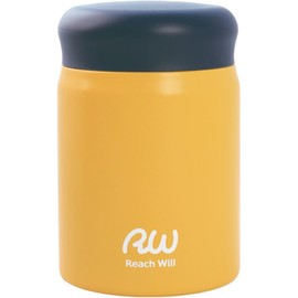 Reach Will RBB-32MYE Thermos Food Pot, 11.8 fl oz (320 ml), Lightweight, Vacuum Double Wall Stainless Steel Food Pot, Hot and Cold Retention, Yellow