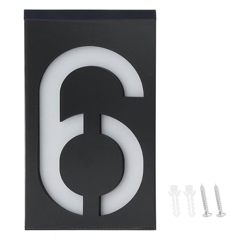 Outdoor Solar Power LED Number Sign Light House Hotel Store
