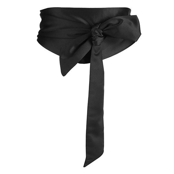 KFLY Women’s Satin Sash Belts Waist Tie Ribbon Bow Accessory