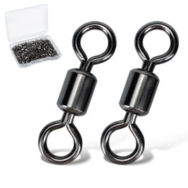 Piscorush Rolling Swivel Set, Sarkan Swivel, Stainless Steel, Fishing Rig, Snap Swivel, Ocean Snap, Snap Sarkan, Snap, Fishing, 14#-12/0 (2/0_72kg, 100-piece set)