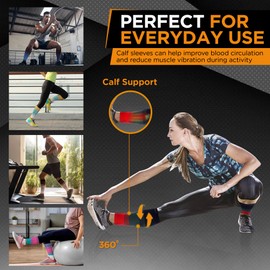 Doc Miller Compression Calf Sleeve for Men & Women, 20-30 mmHg Graduated Support, Knee High, Running, Shin Support, Calf Sleeves, Striped Design, 1 Pair