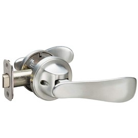 Yale P5101N01 Navis Paddle Passage Lever (Push/Pull to Open), Hands-Free Opening – Push with Your Hip, Satin Nickel