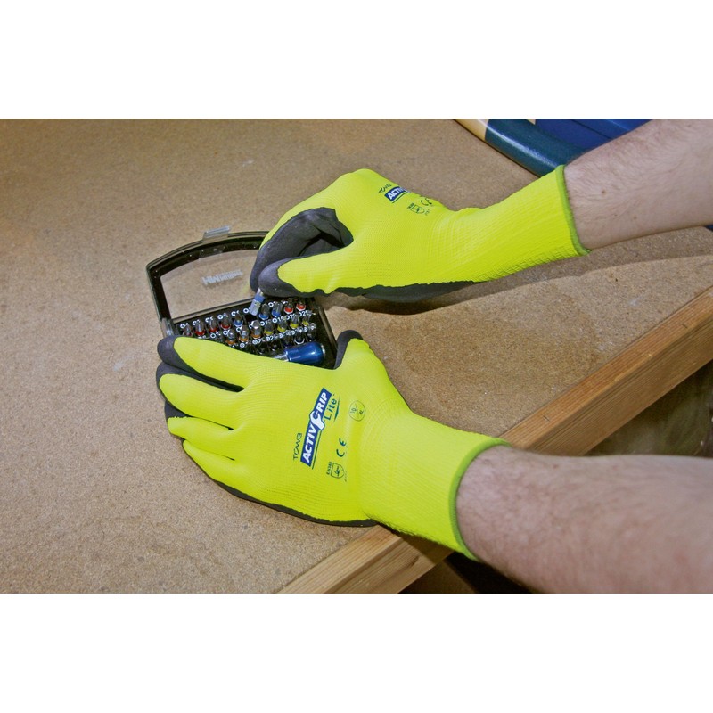 Kerbl 297273 Activ Grip Lite Polyester Fine Knit Glove, Size